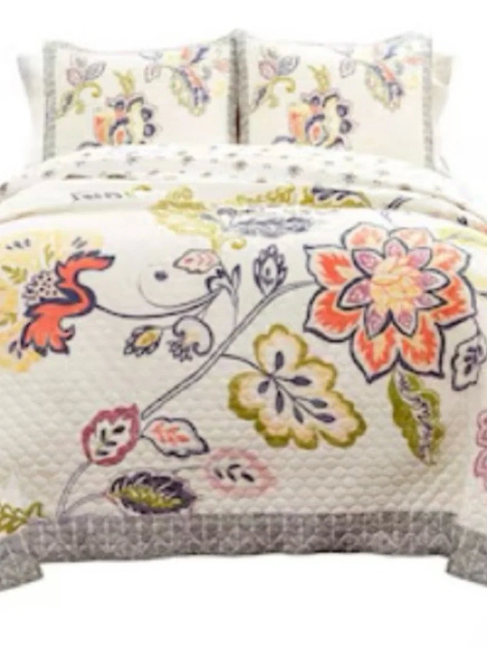 New~Lush Decor~Aster 3 Piece Reversible Quilt Set~King Size Quilt~2 Shams
